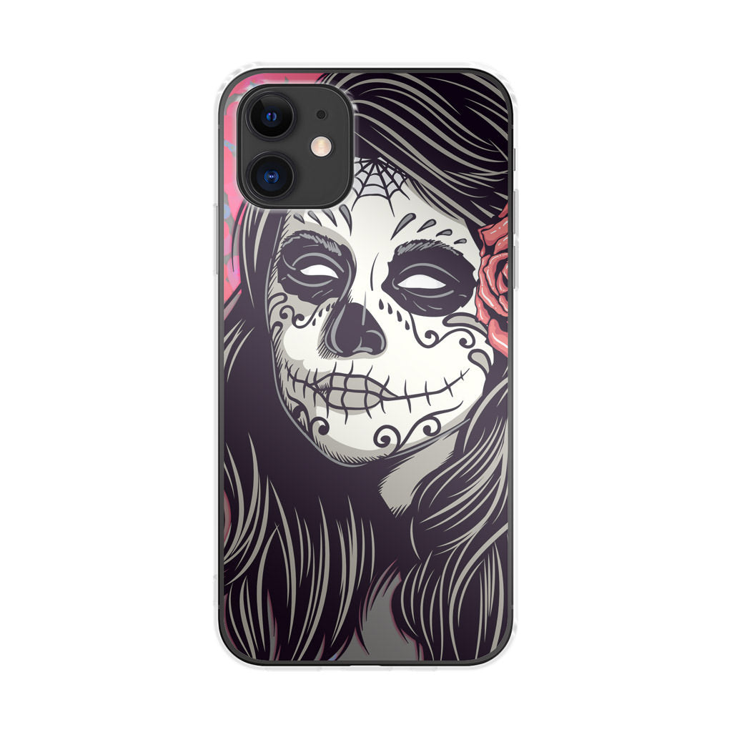 Girl Skull Flower iPhone 12 Case