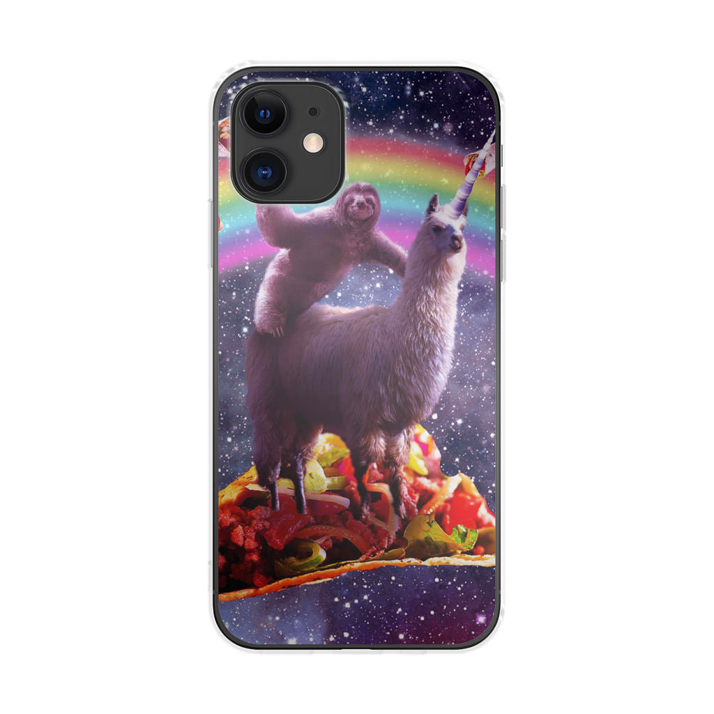 LLama And Sloth On Space iPhone 12 Case