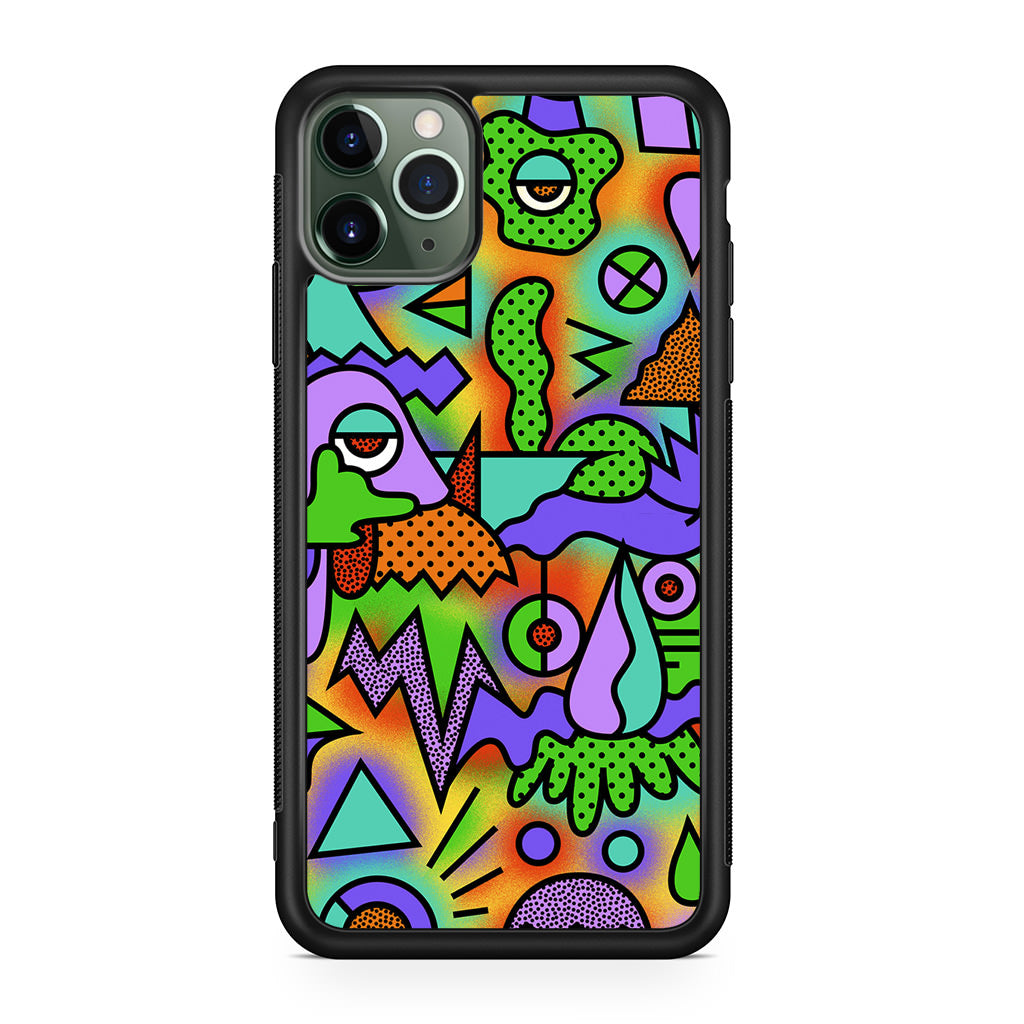 Abstract Colorful Doodle Art iPhone 11 Pro Max Case