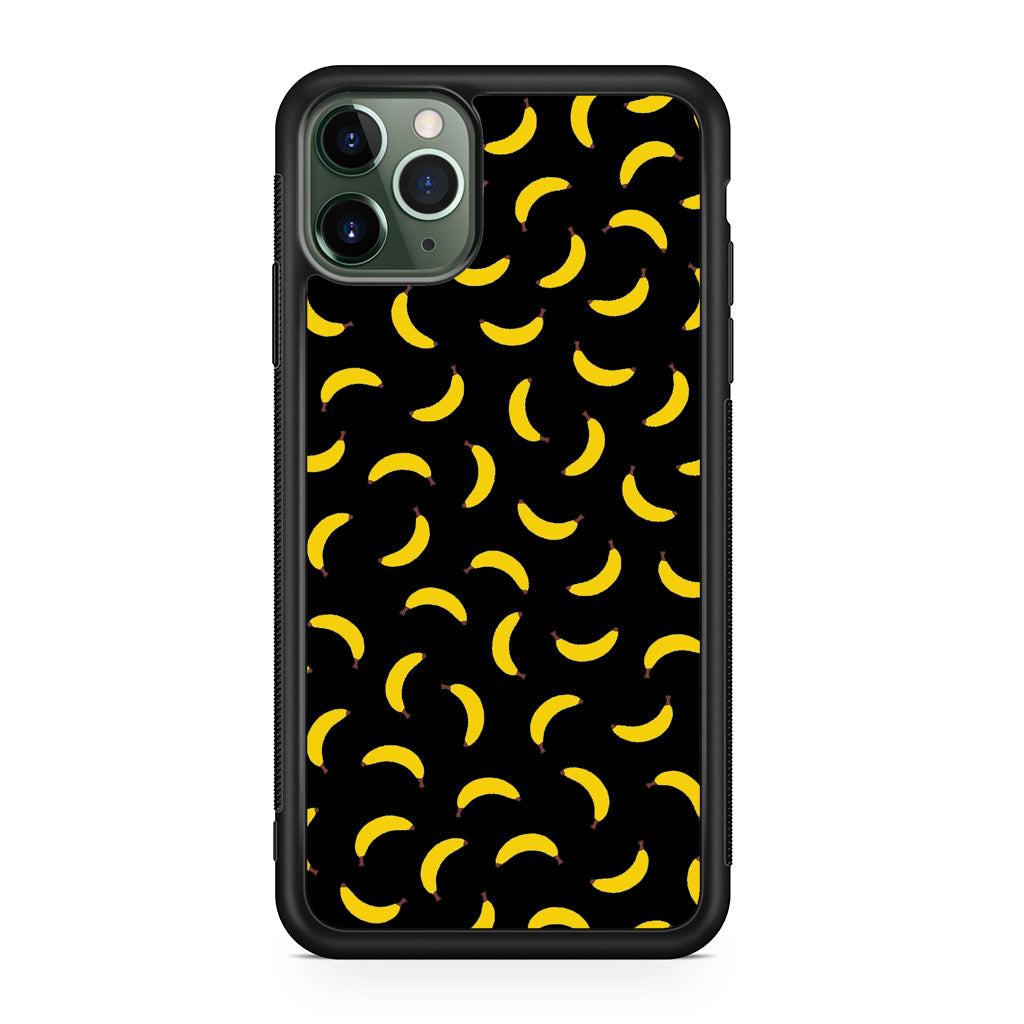 Bananas Fruit Pattern Black iPhone 11 Pro Max Case