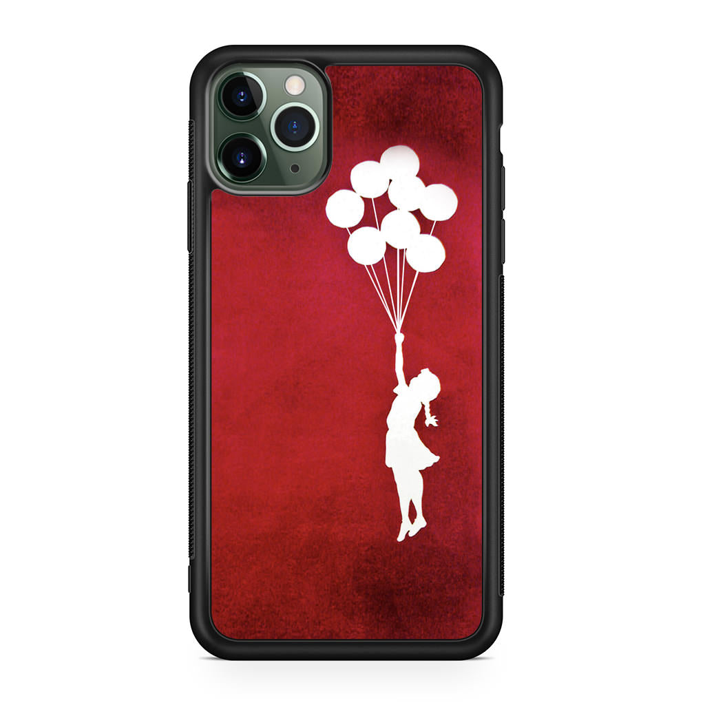 Banksy Girl With Balloons Red iPhone 11 Pro Case