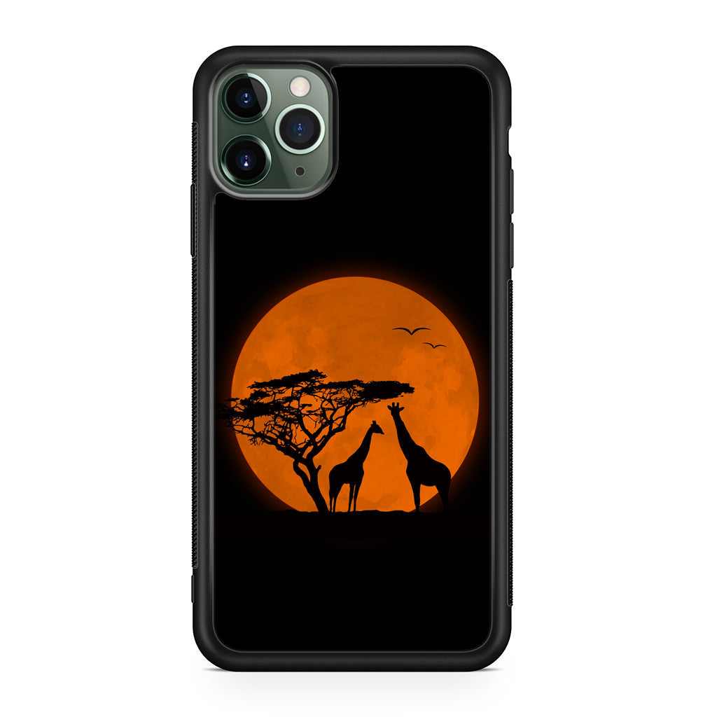 Giraffes Silhouette iPhone 11 Pro Case