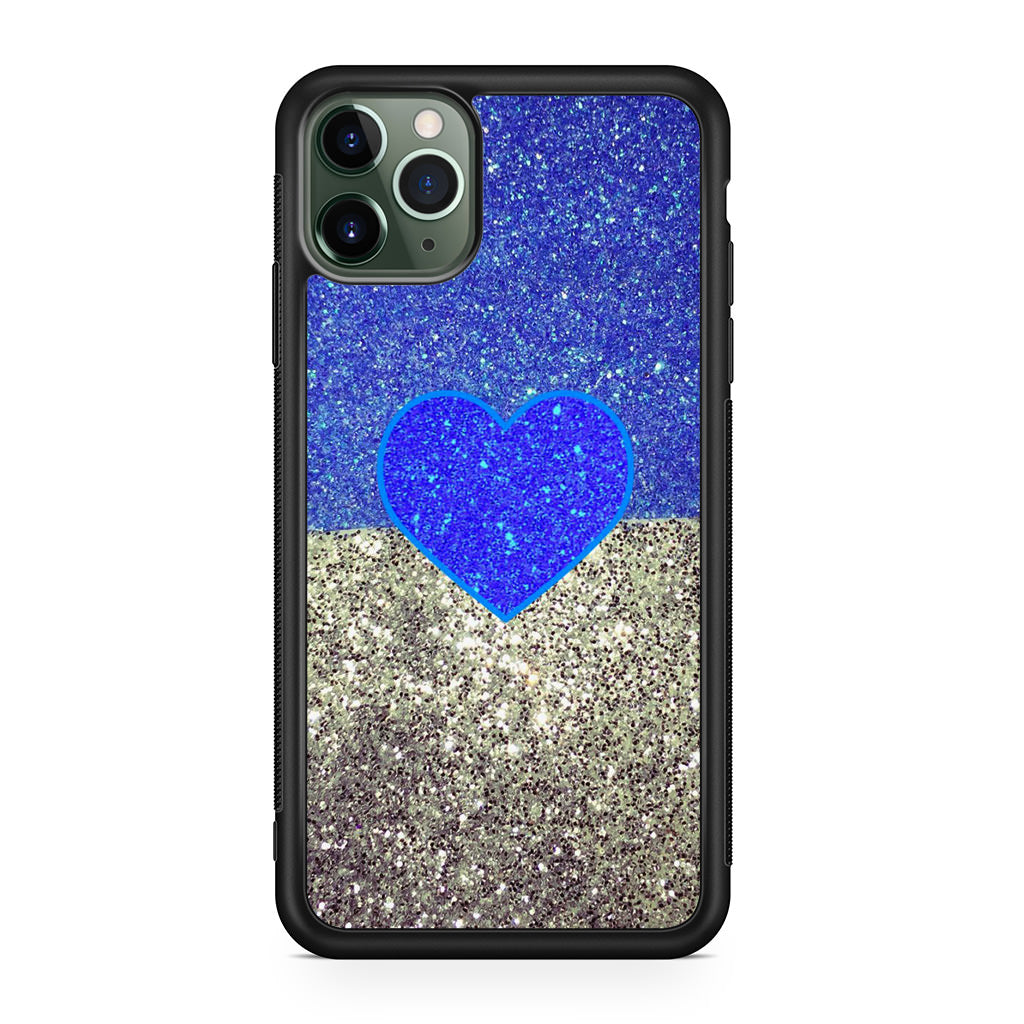 Love Glitter Blue and Grey iPhone 11 Pro Case