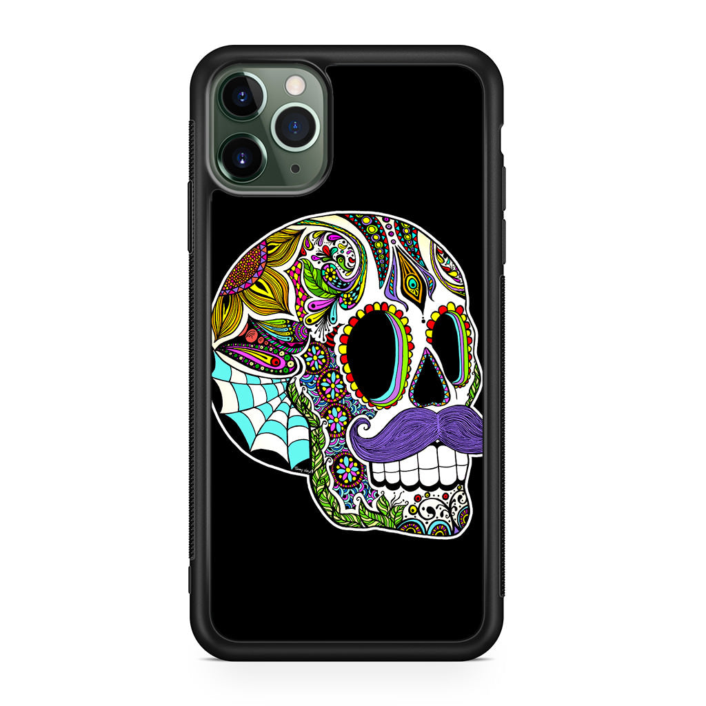 Mustache Sugar Skull iPhone 11 Pro Case