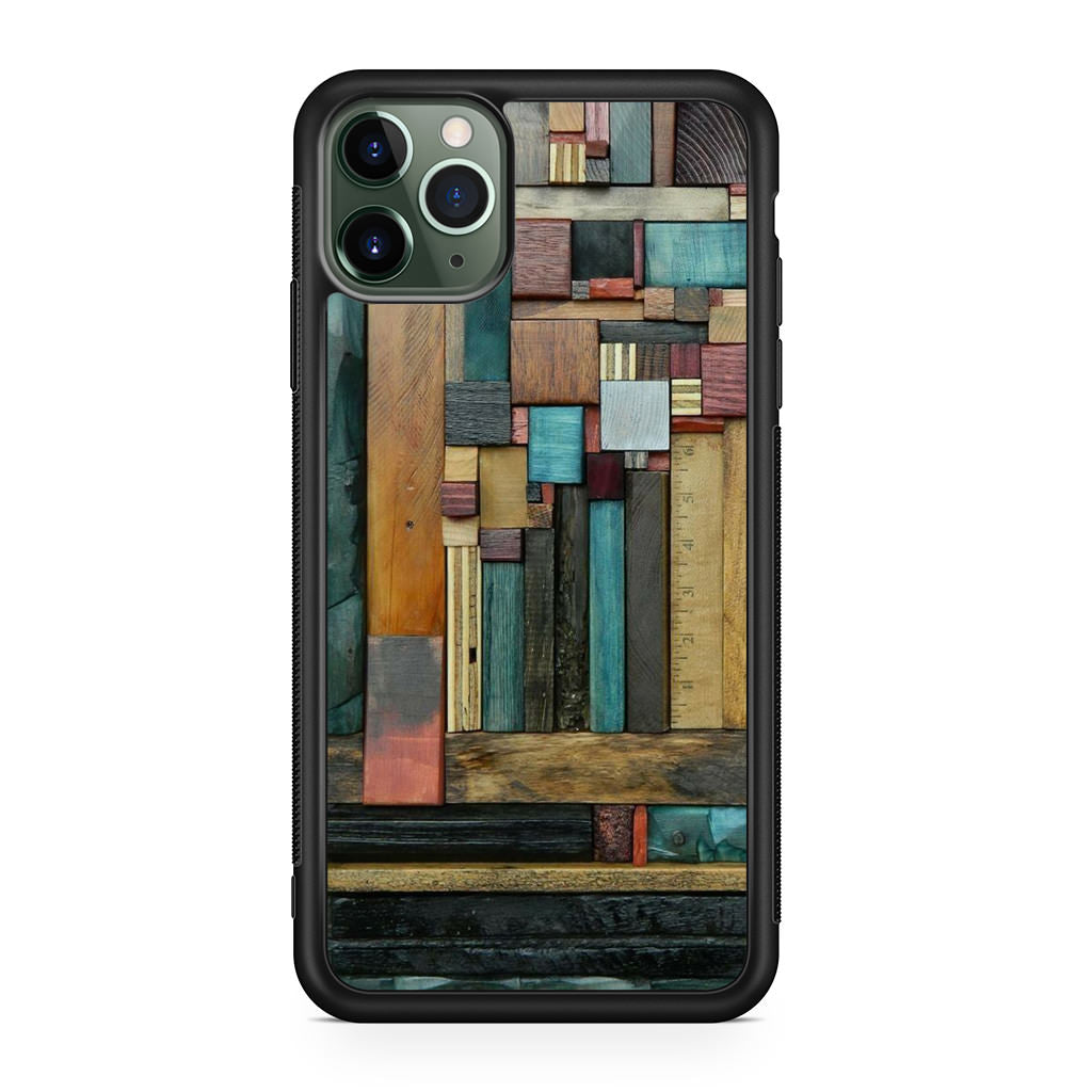 Painted Abstract Wood Sculptures iPhone 11 Pro Case