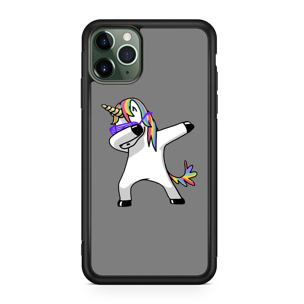 Unicorn Dabbing Grey iPhone 11 Pro Case