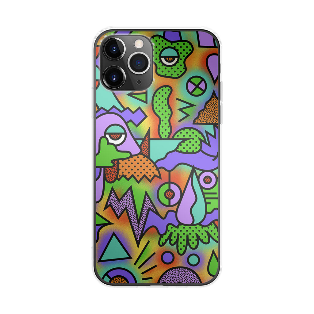 Abstract Colorful Doodle Art iPhone 11 Pro Case