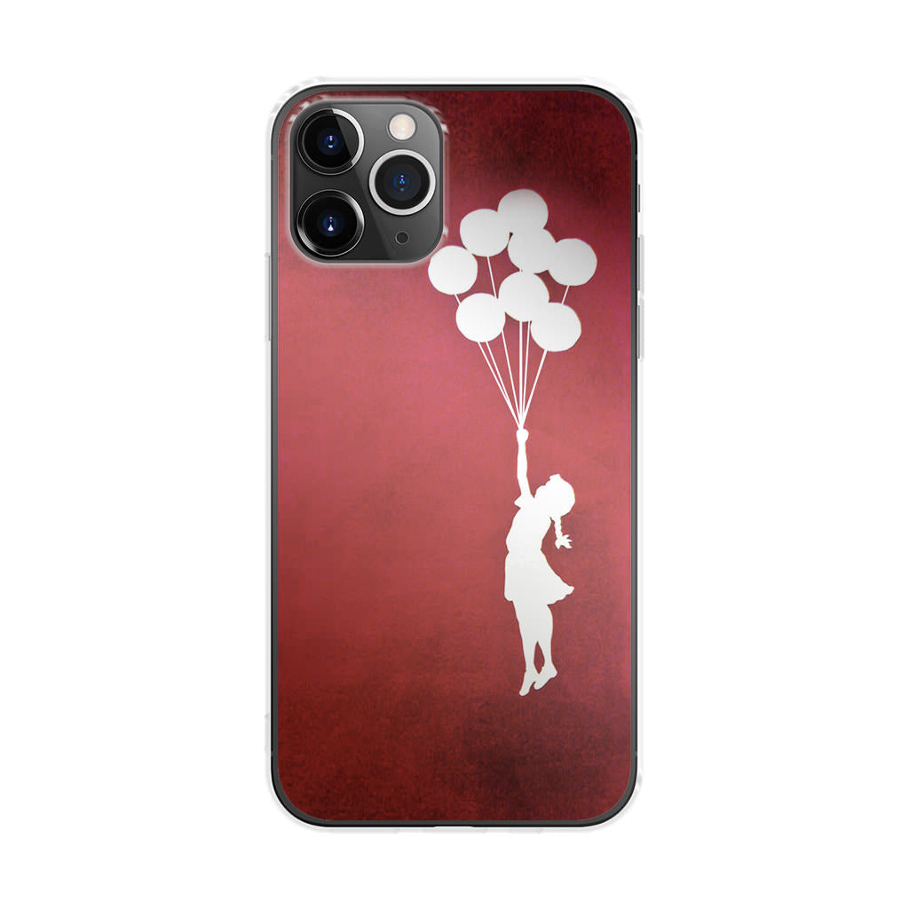 Banksy Girl With Balloons Red iPhone 11 Pro Case