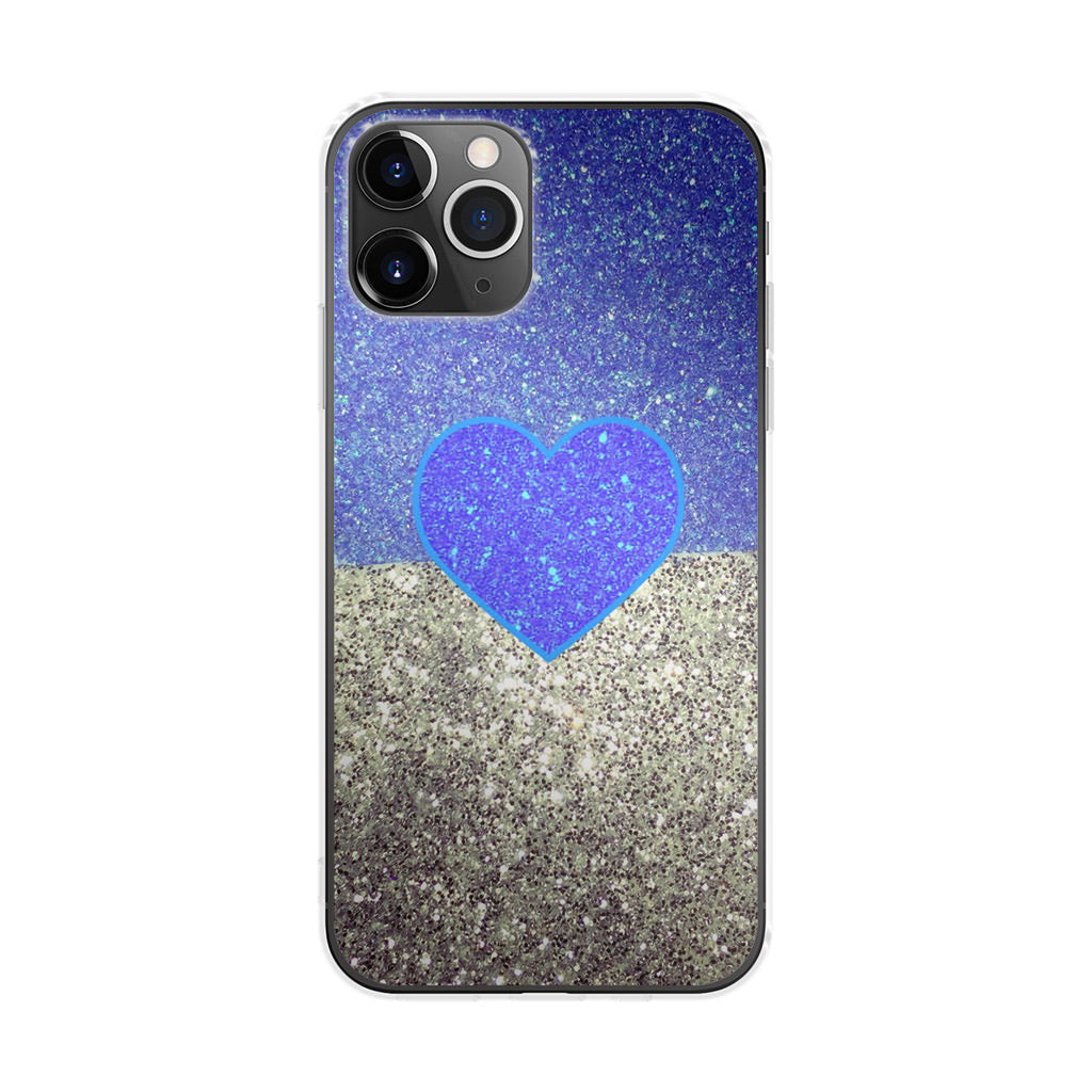 Love Glitter Blue and Grey iPhone 11 Pro Case