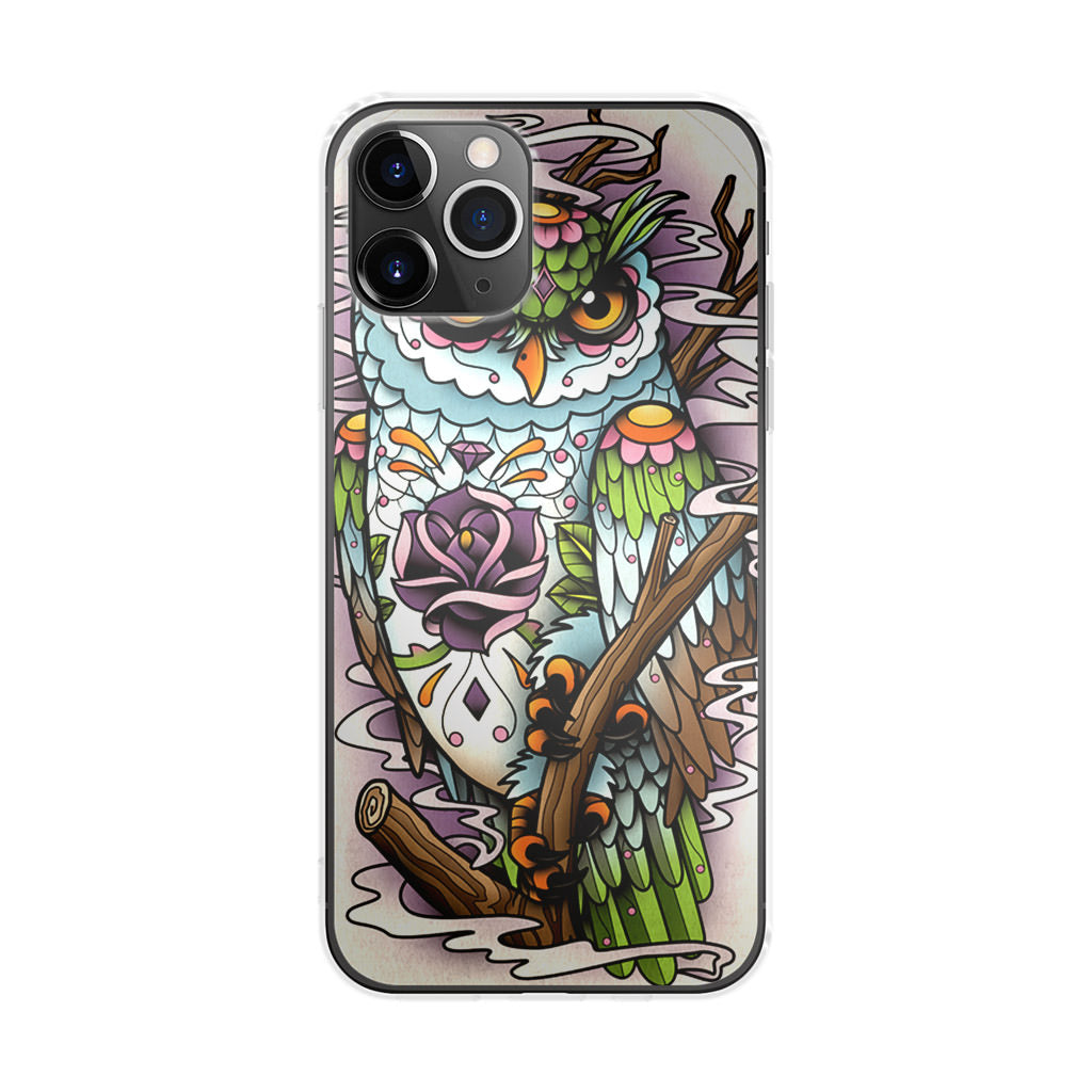 Sugar Skull Owl Tattoo iPhone 11 Pro Max Case