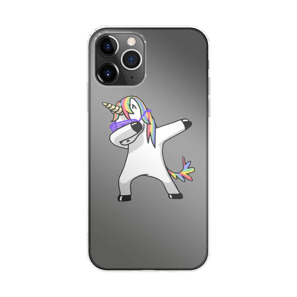 Unicorn Dabbing Grey iPhone 11 Pro Case