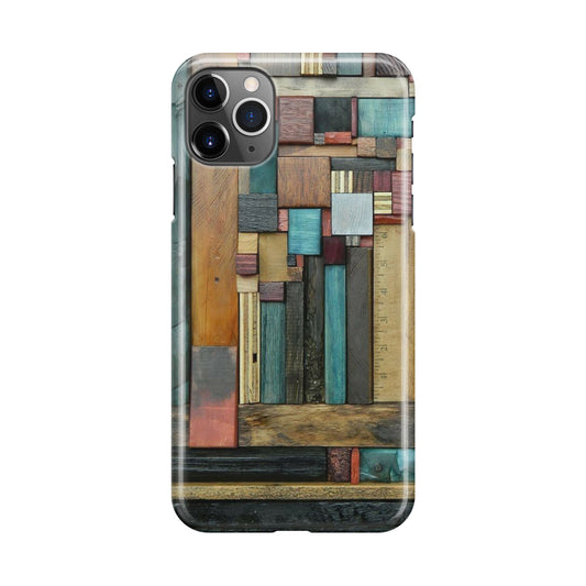 Painted Abstract Wood Sculptures iPhone 11 Pro Case