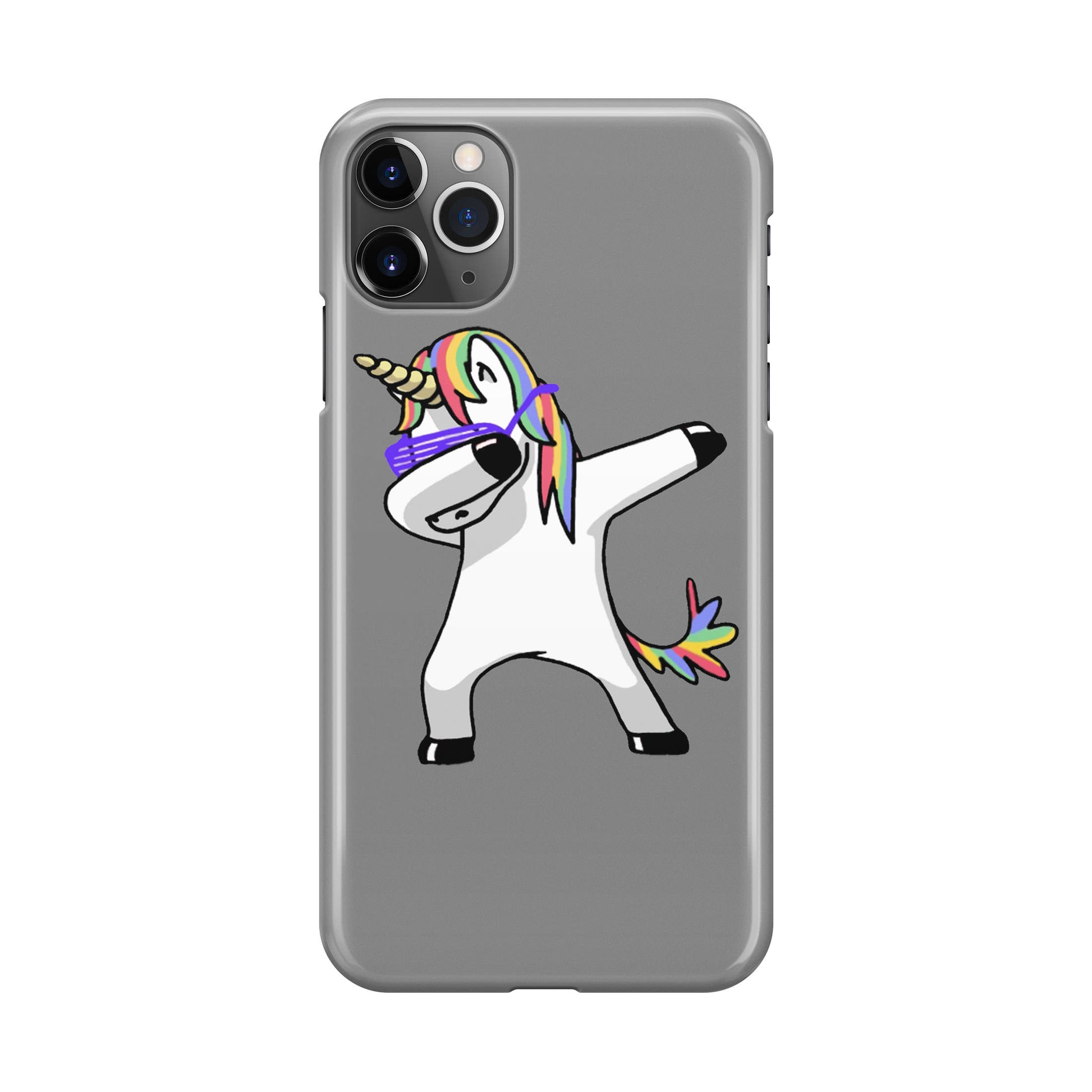 Unicorn Dabbing Grey iPhone 11 Pro Case