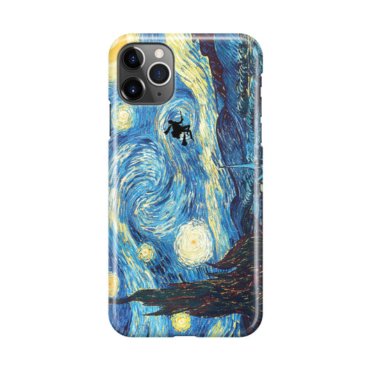 Witch on The Starry Night Sky iPhone 11 Pro Case