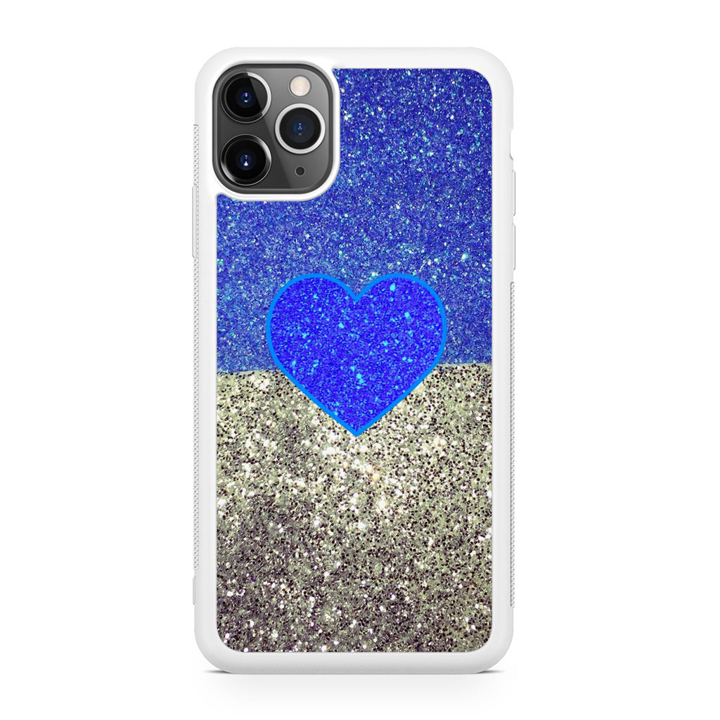 Love Glitter Blue and Grey iPhone 11 Pro Case