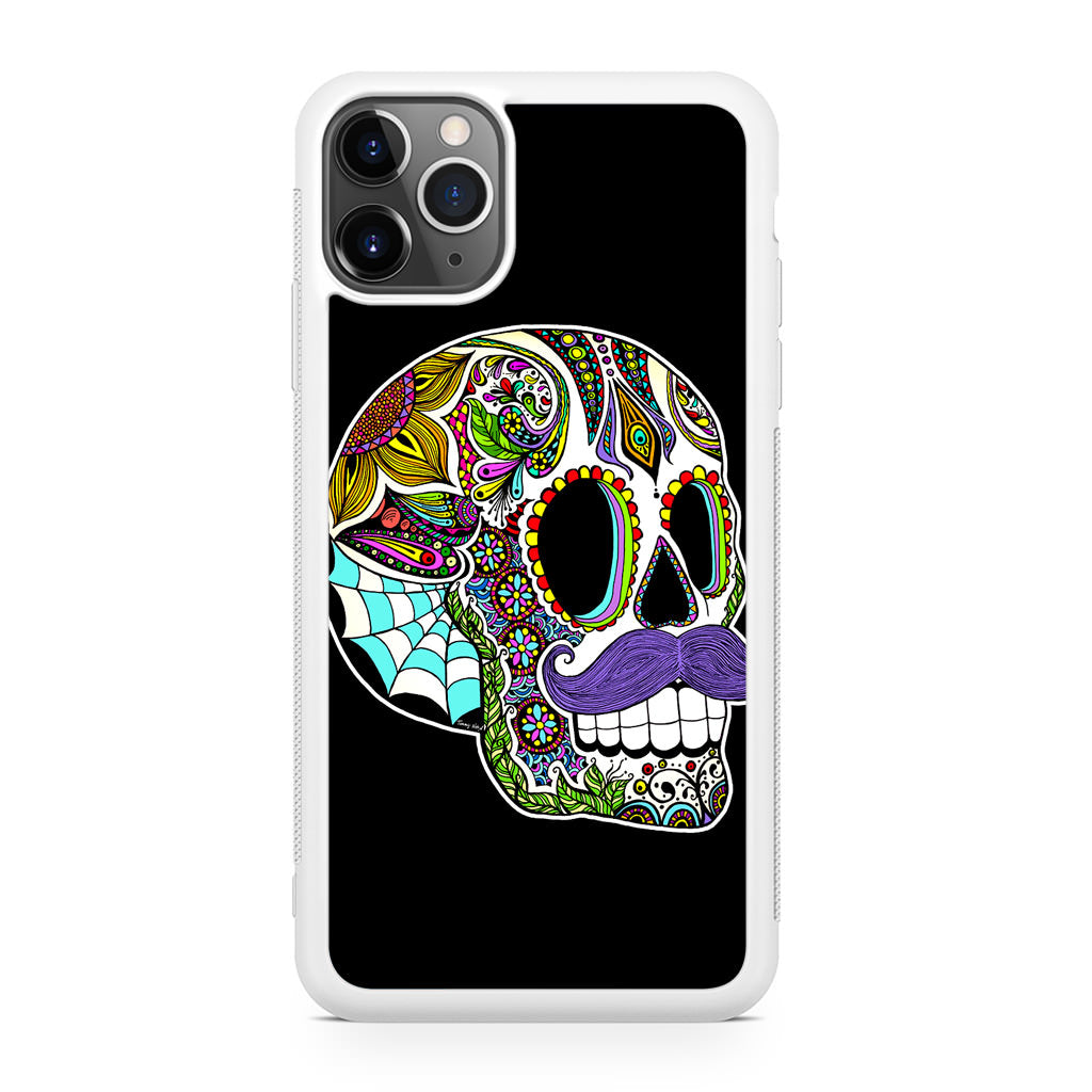 Mustache Sugar Skull iPhone 11 Pro Case