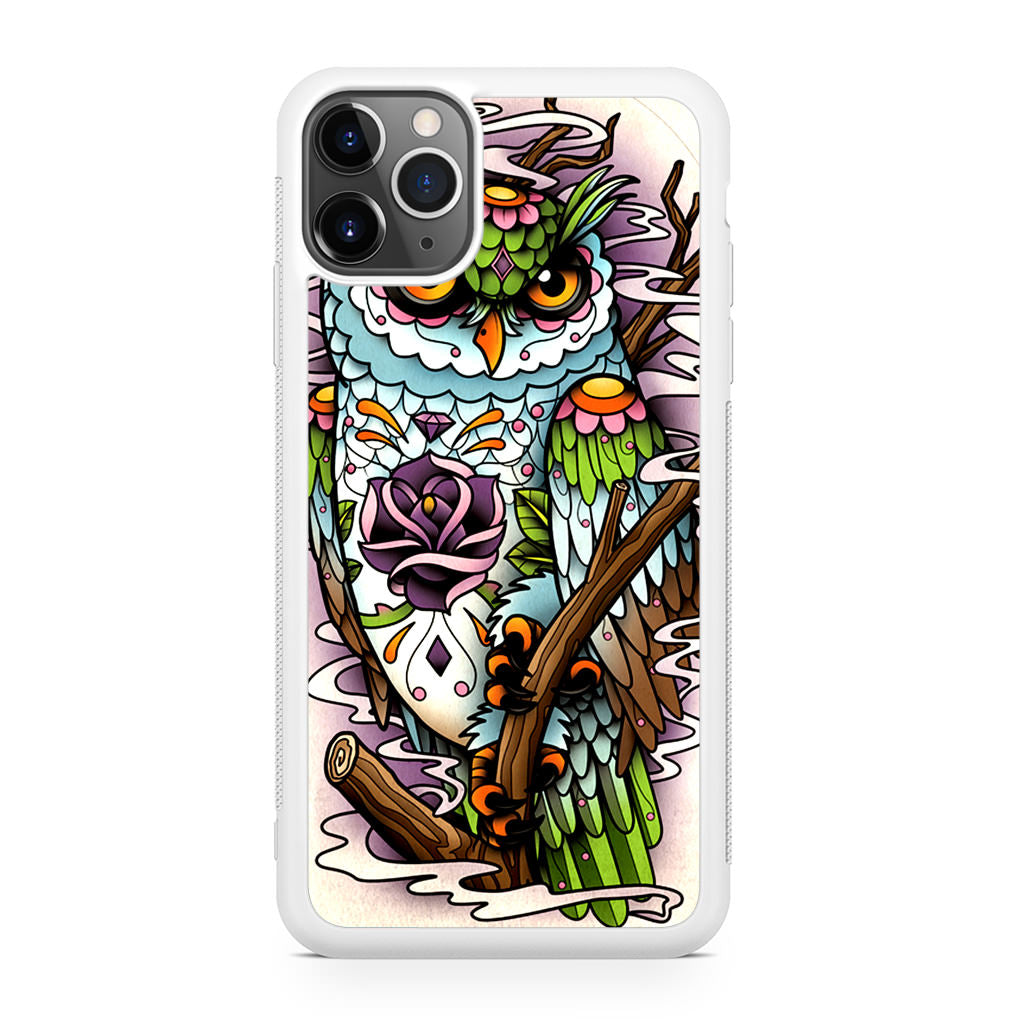 Sugar Skull Owl Tattoo iPhone 11 Pro Max Case