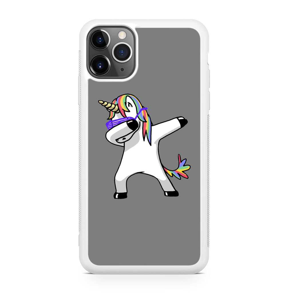 Unicorn Dabbing Grey iPhone 11 Pro Case