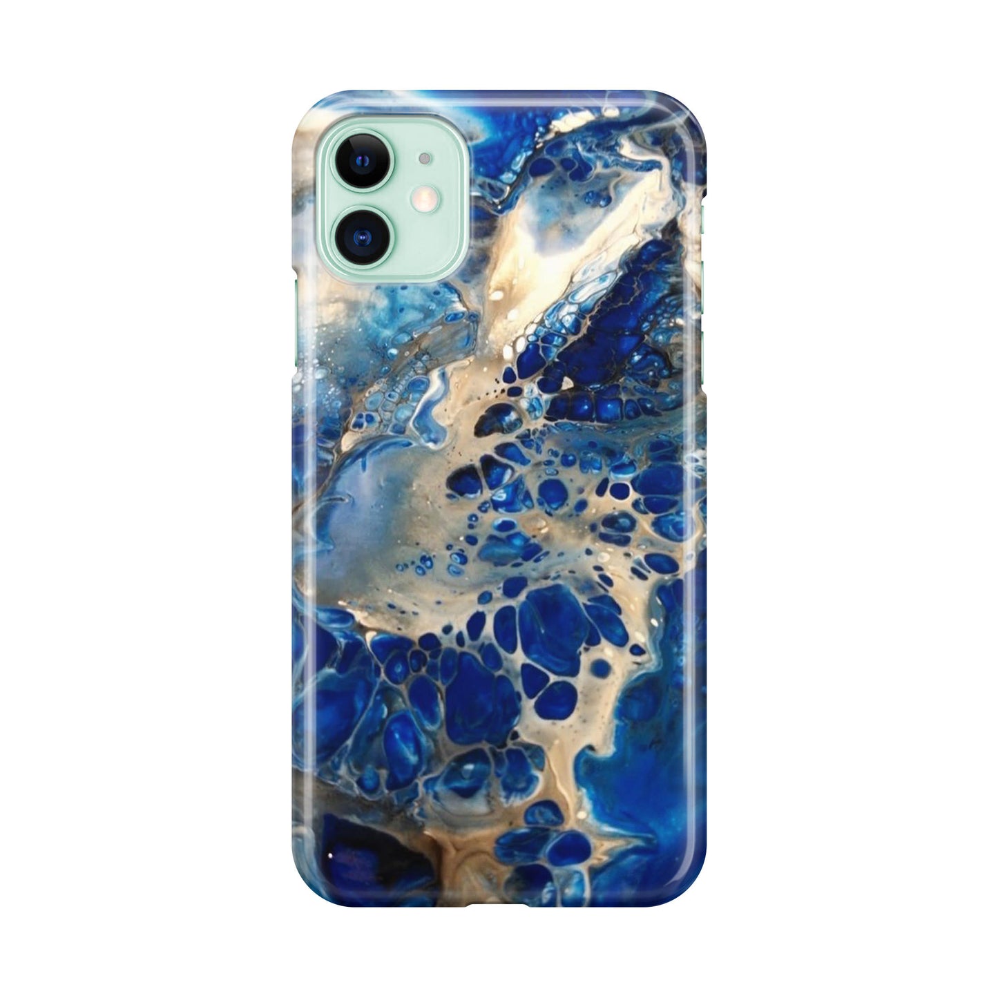 Abstract Golden Blue Paint Art iPhone 11 Case