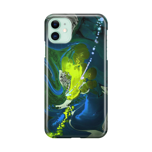 Abstract Green Blue Art iPhone 11 Case
