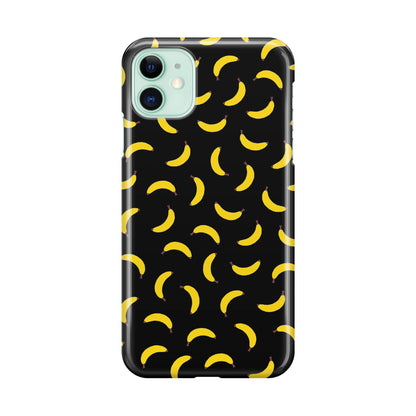 Bananas Fruit Pattern Black iPhone 12 Case