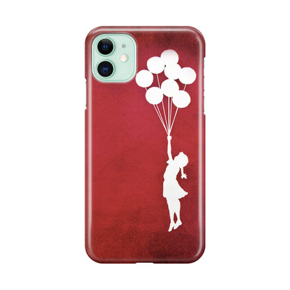 Banksy Girl With Balloons Red iPhone 11 Case