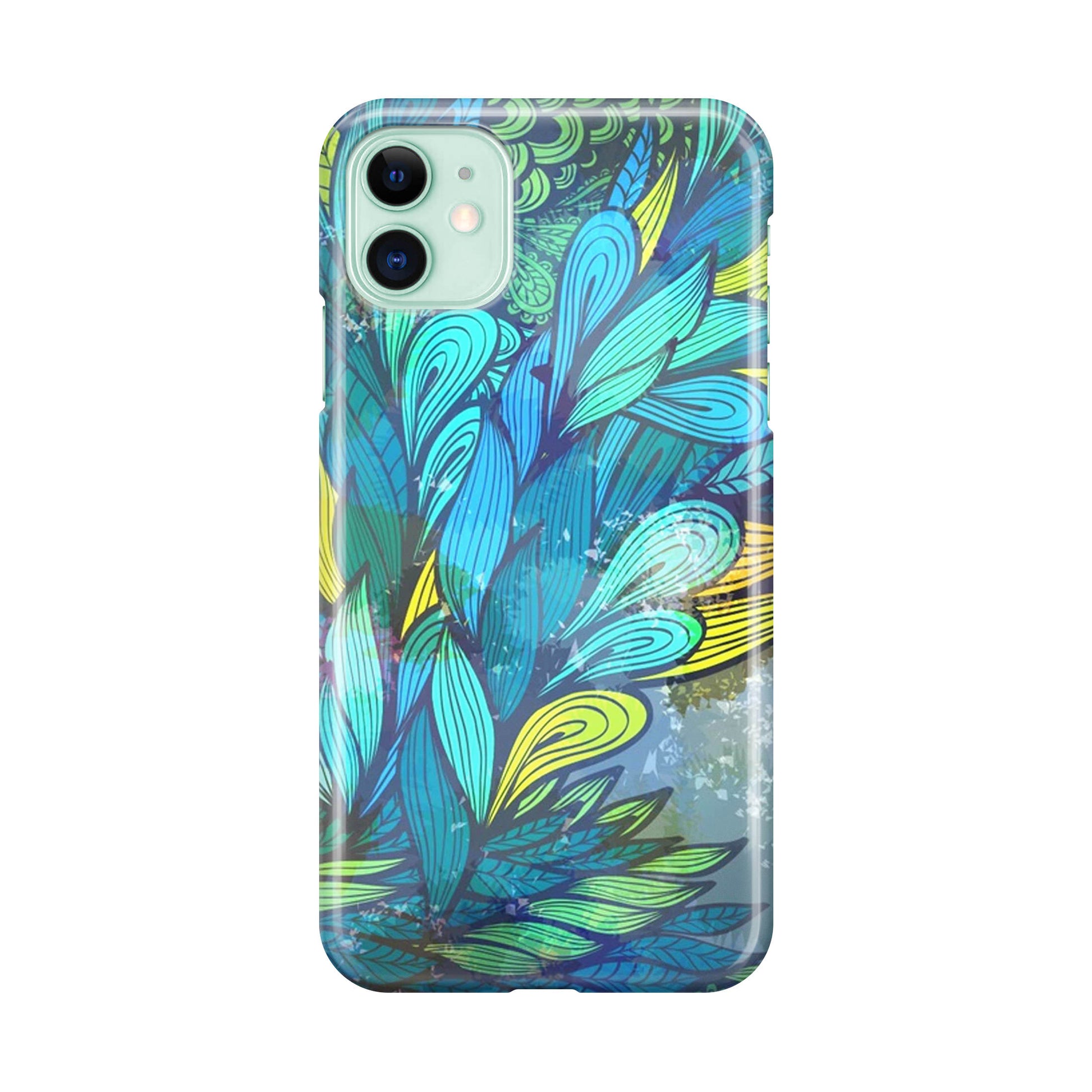 Colorful Art in Blue iPhone 11 Case