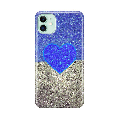 Love Glitter Blue and Grey iPhone 11 Case