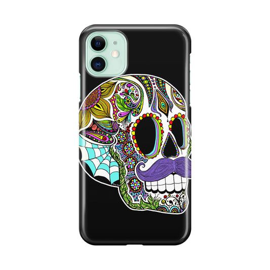 Mustache Sugar Skull iPhone 11 Case