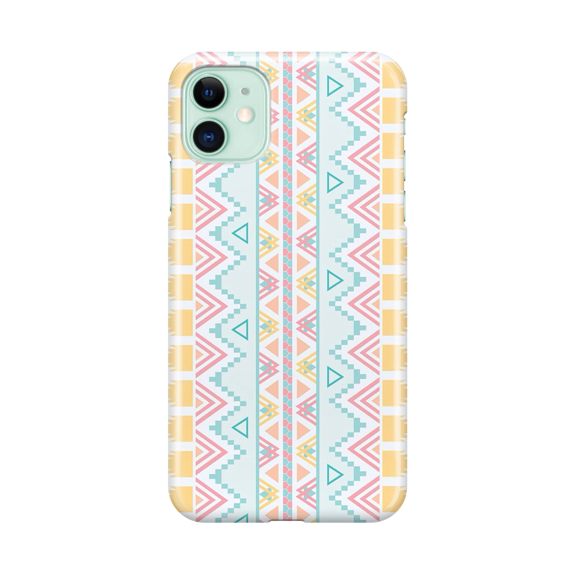 Peach Aztec Pattern iPhone 12 Case