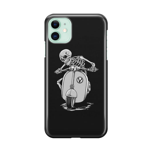 Skeleton Rides Scooter iPhone 11 Case