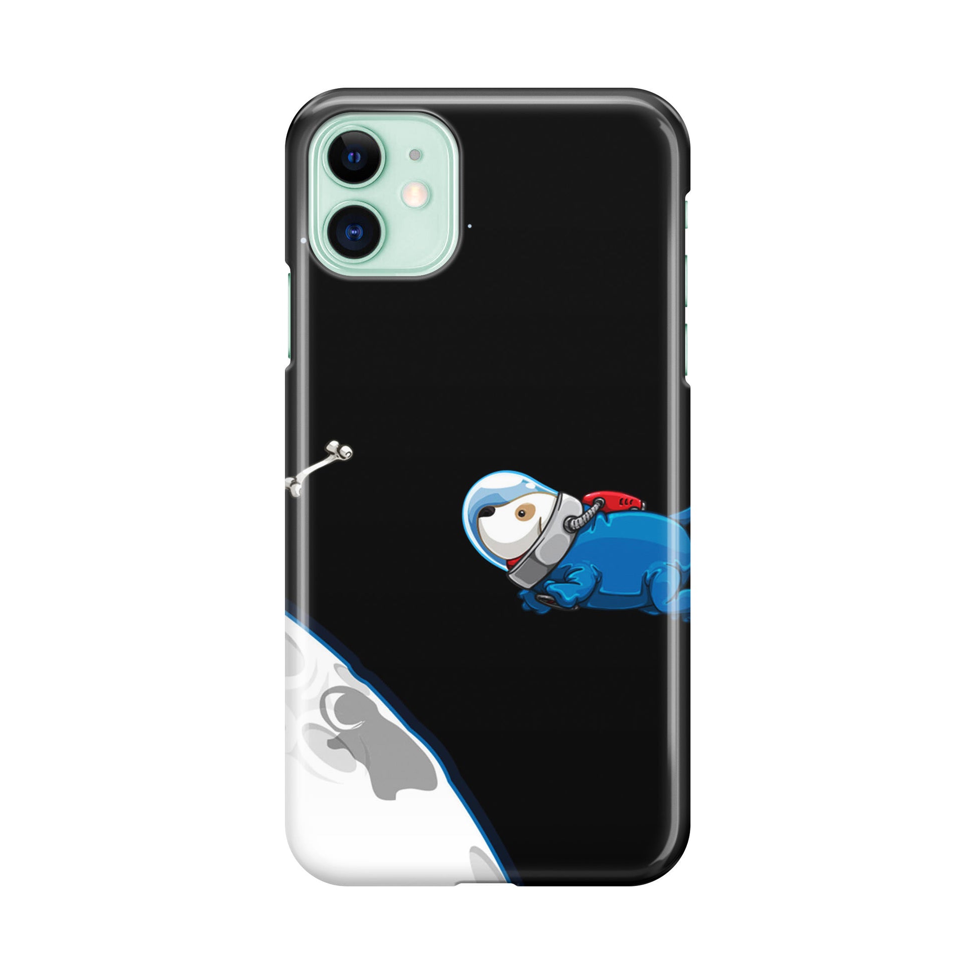 Space Dog Chasing A Bone iPhone 11 Case