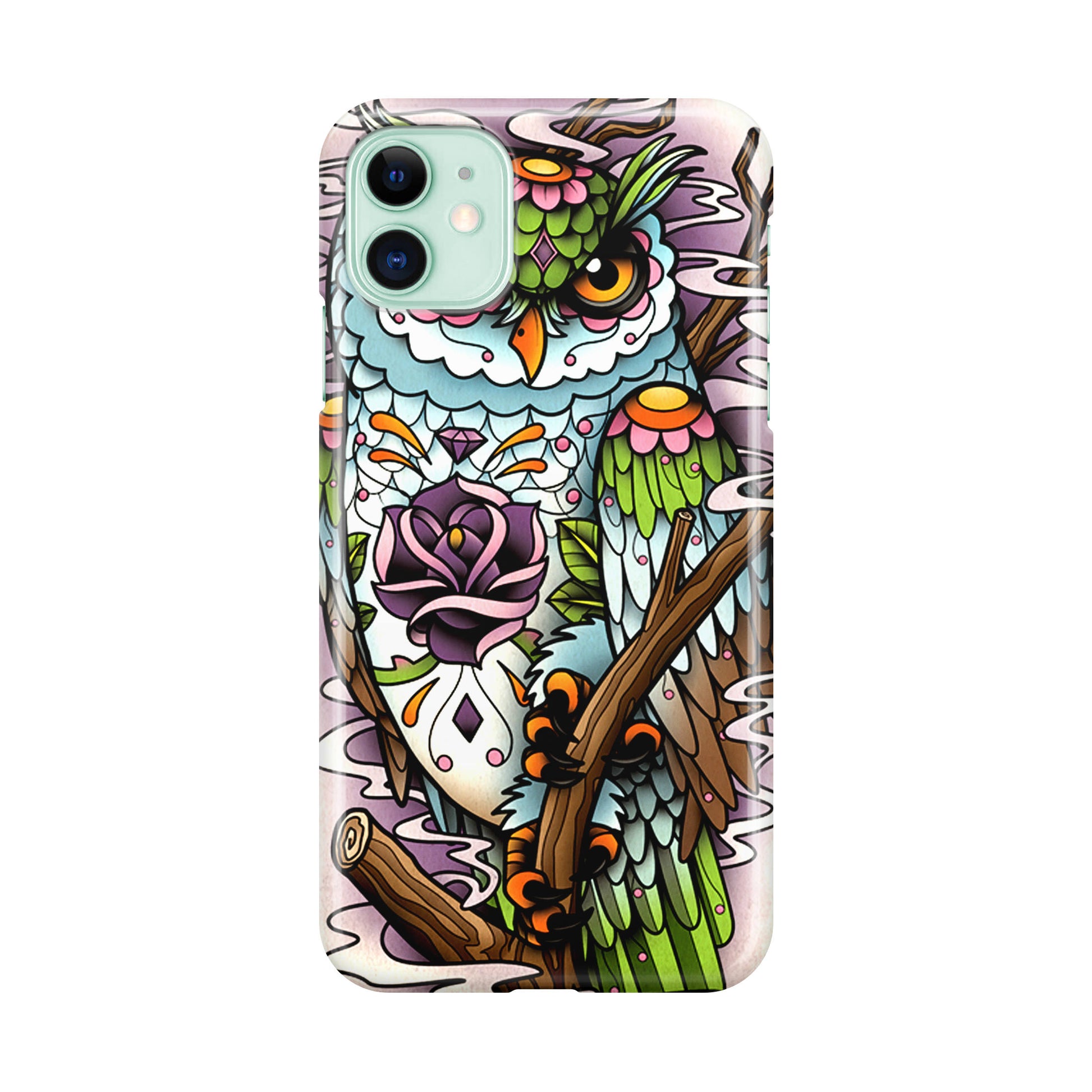 Sugar Skull Owl Tattoo iPhone 11 Case