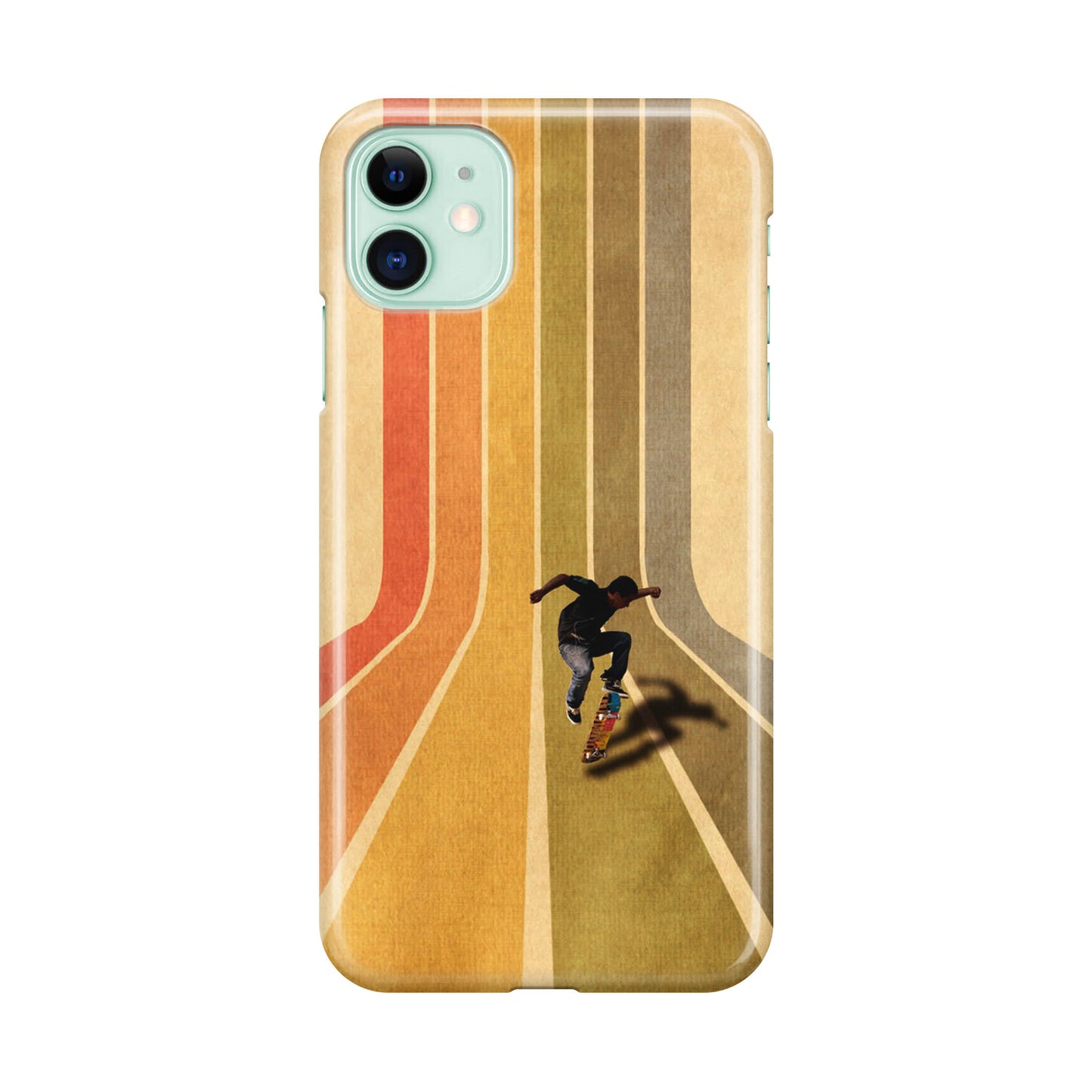 Vintage Skateboard On Colorful Stipe Runway iPhone 12 Case