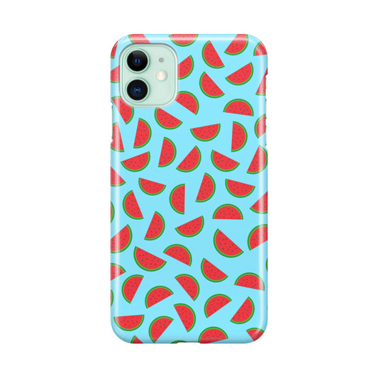 Watermelon Fruit Pattern Blue iPhone 11 Case