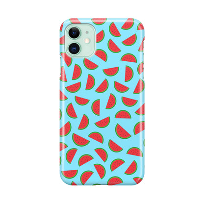 Watermelon Fruit Pattern Blue iPhone 12 Case