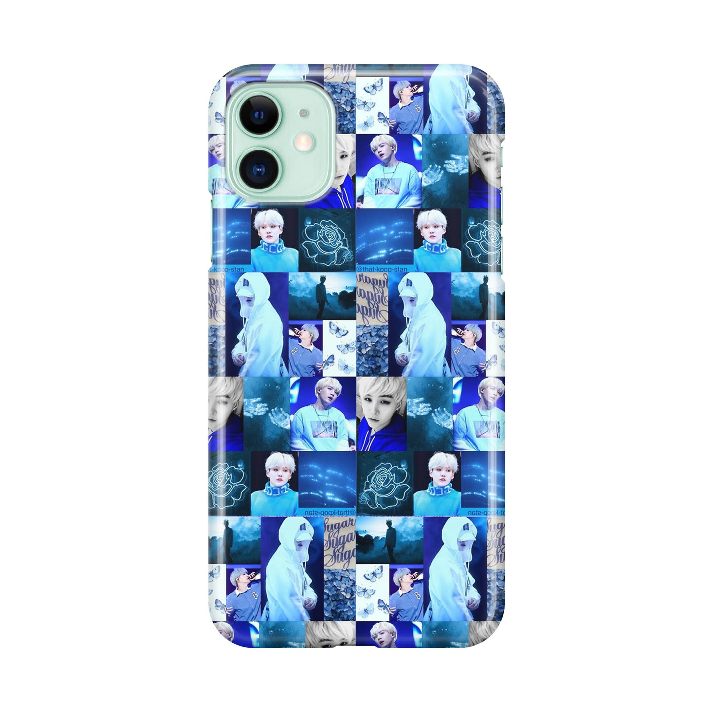 BTS Suga Blue Aesthetic Collage iPhone 12 Case