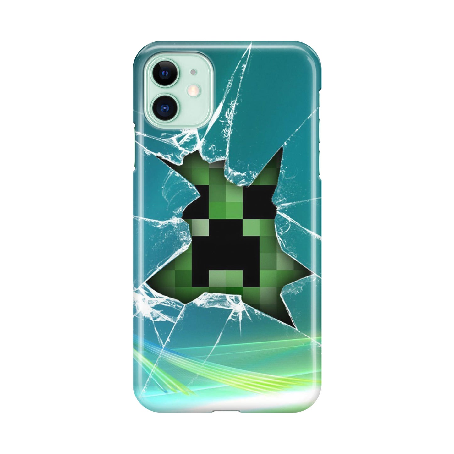 Creeper Glass Broken Green iPhone 12 Case