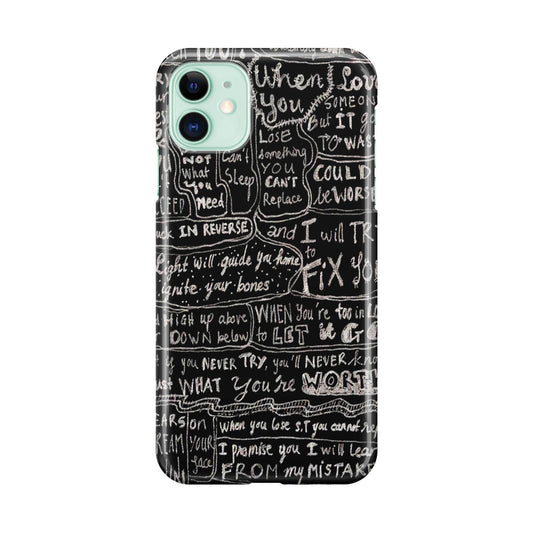 Fix You Lyrics iPhone 11 Case