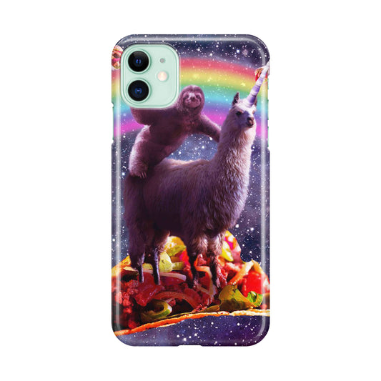 LLama And Sloth On Space iPhone 11 Case