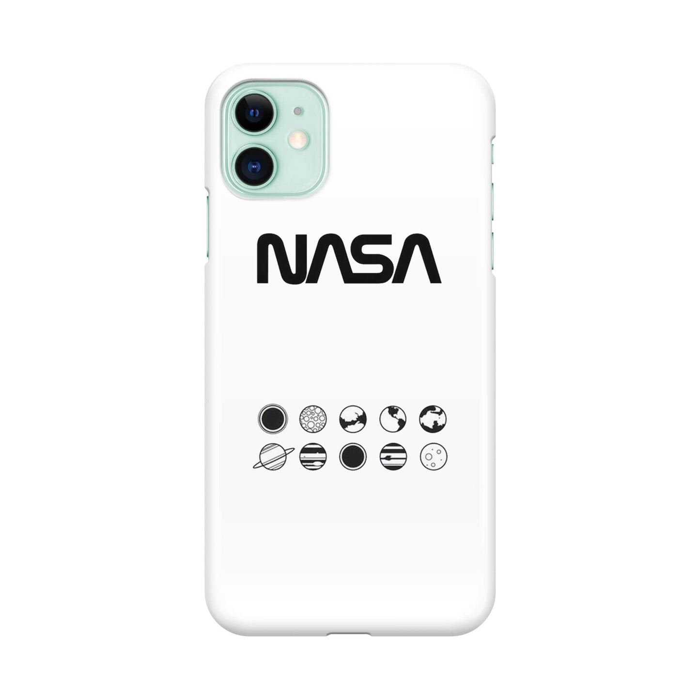 NASA Minimalist White iPhone 11 Case