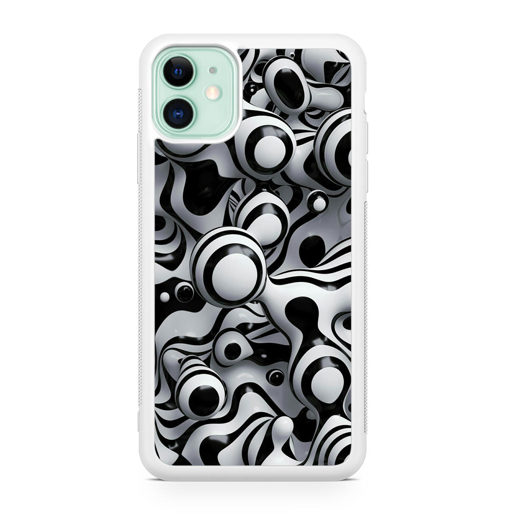 Abstract Art Black White iPhone 11 Case