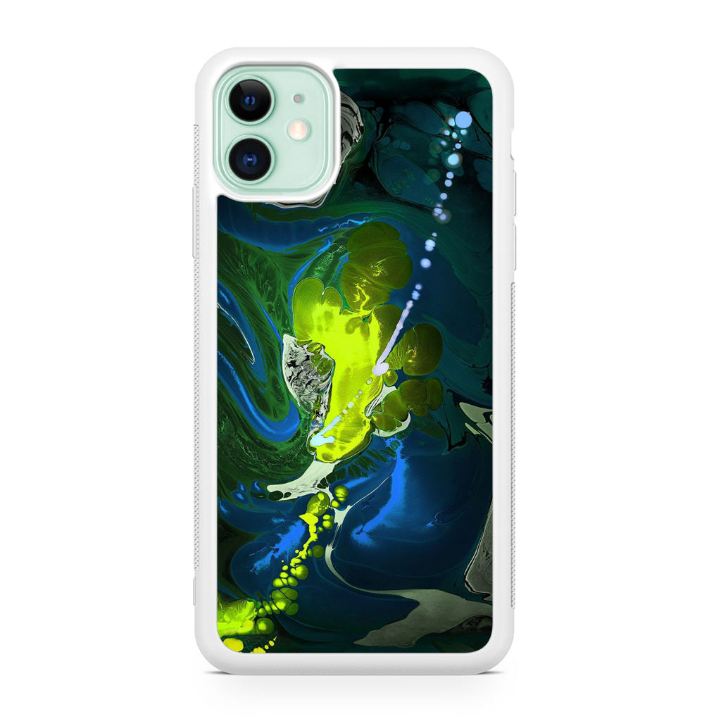 Abstract Green Blue Art iPhone 11 Case