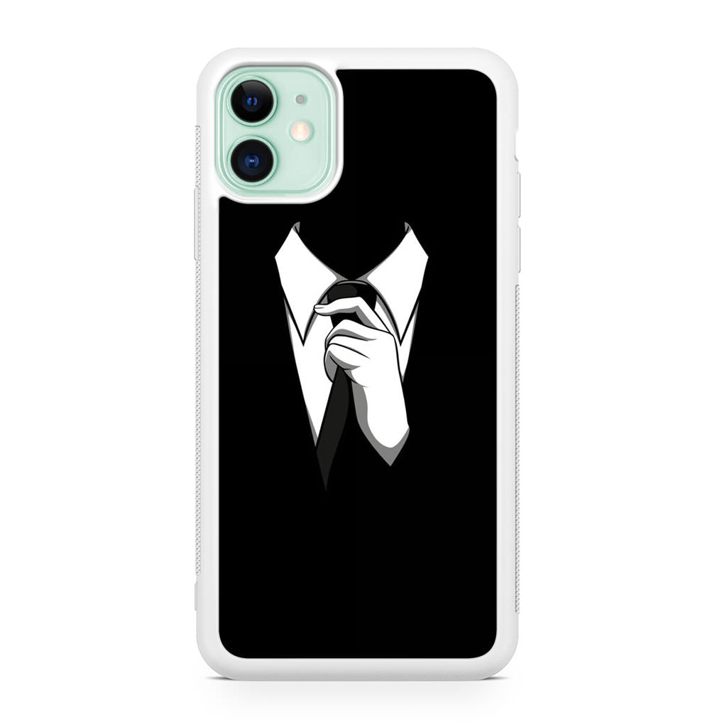 Anonymous Black White Tie iPhone 12 Case