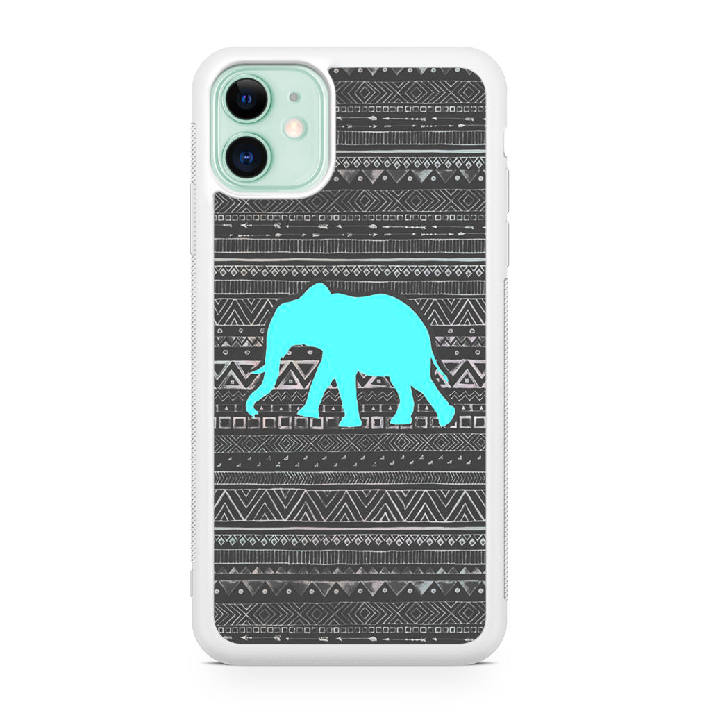 Aztec Elephant Turquoise iPhone 11 Case