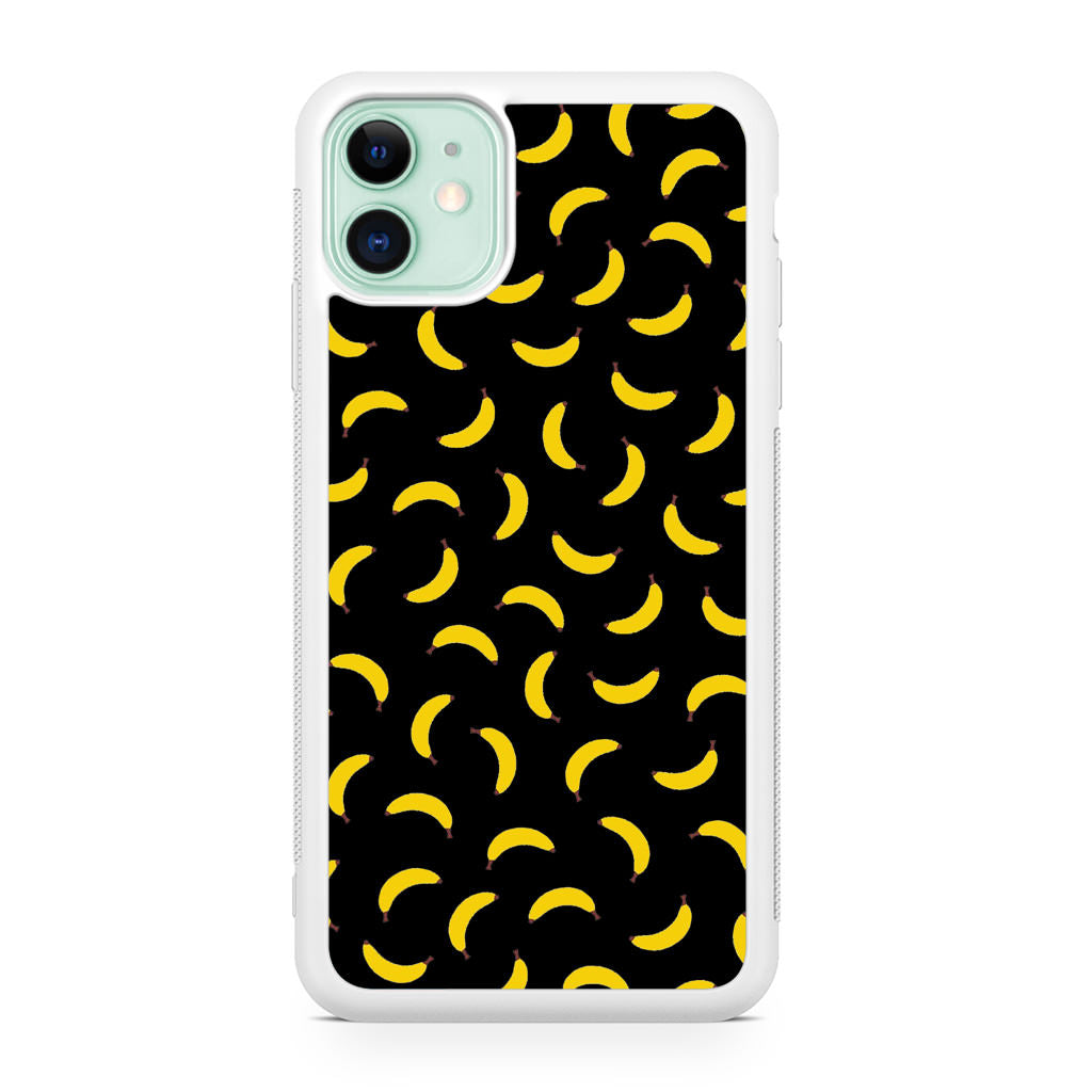 Bananas Fruit Pattern Black iPhone 11 Case