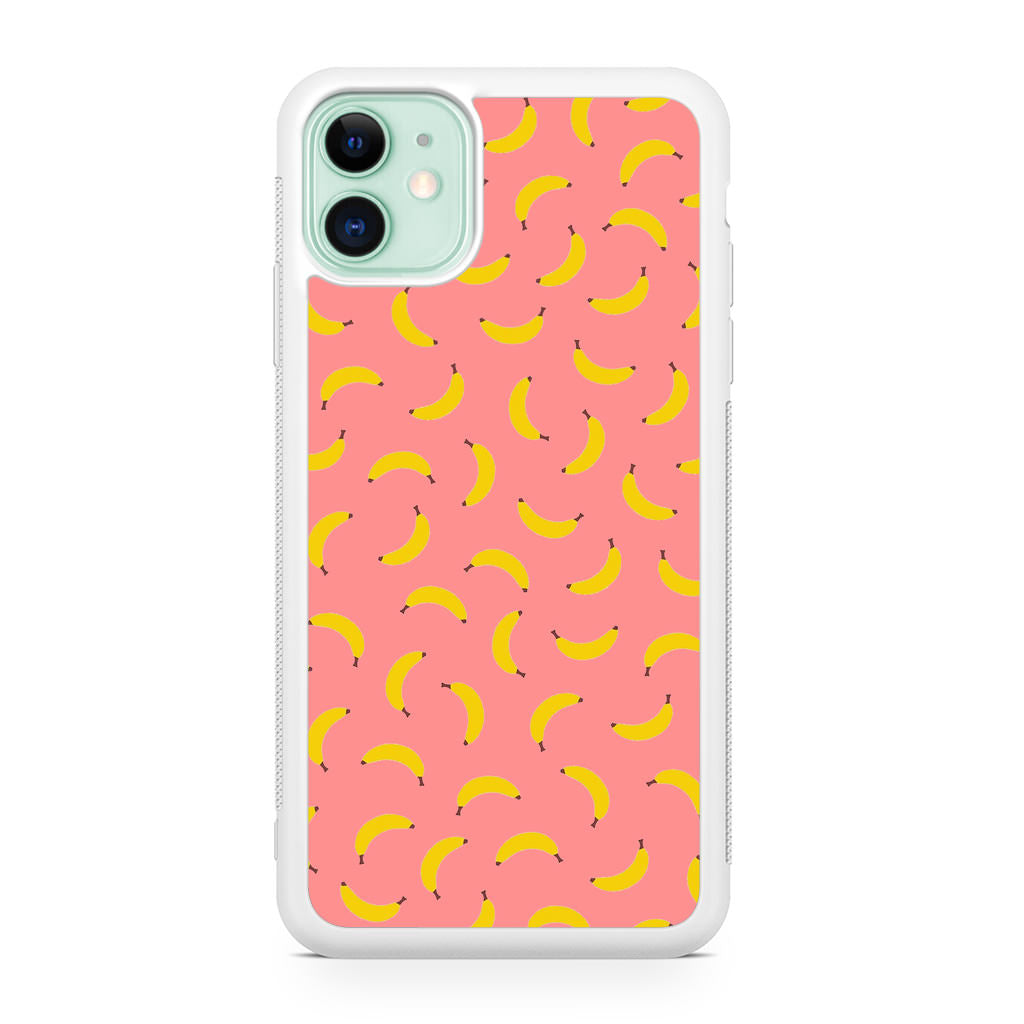 Bananas Fruit Pattern Pink iPhone 11 Case