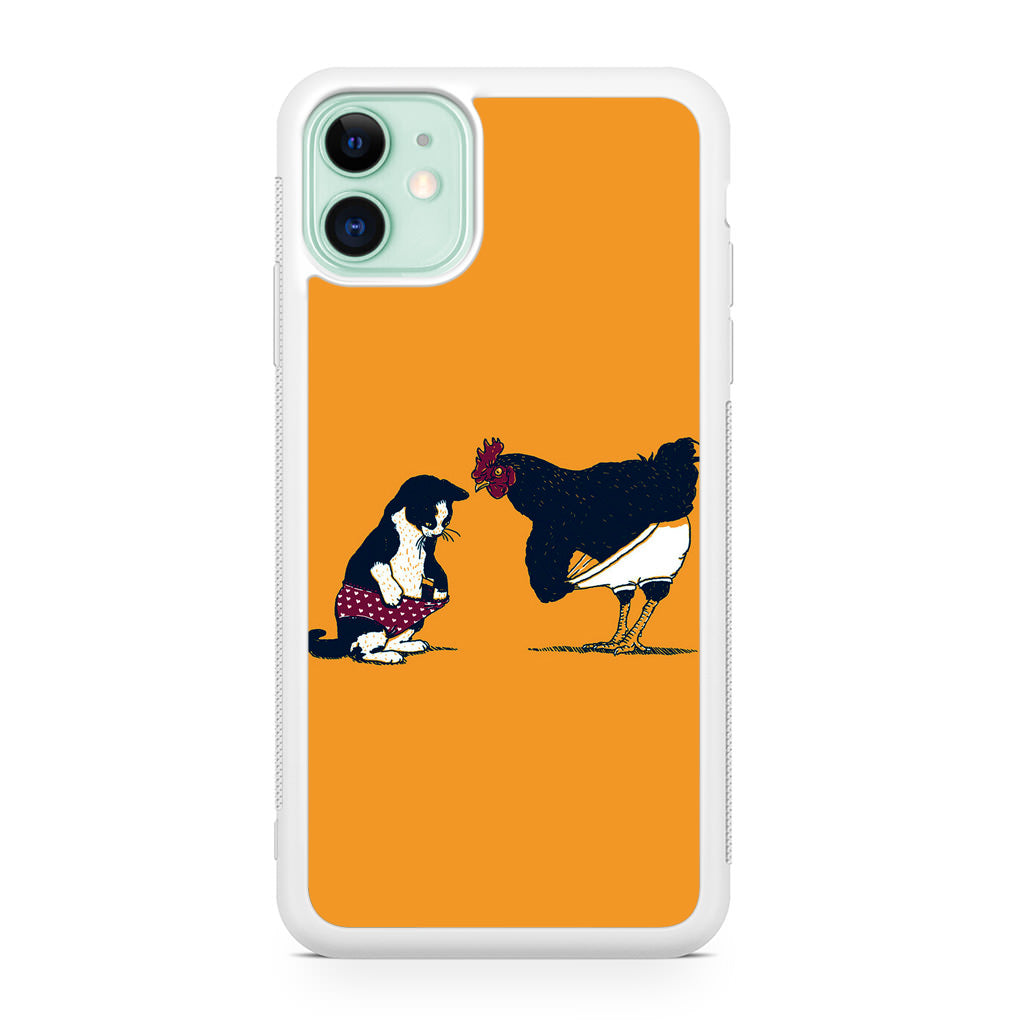 Cat Chicken Yellow Underwear Cute iPhone 11 Case