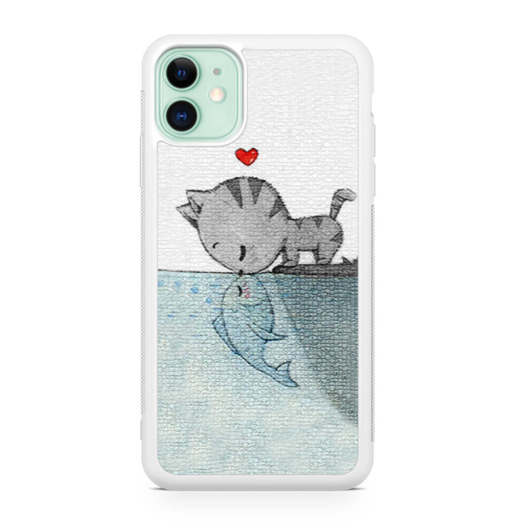 Cat Fish Kisses iPhone 12 mini Case