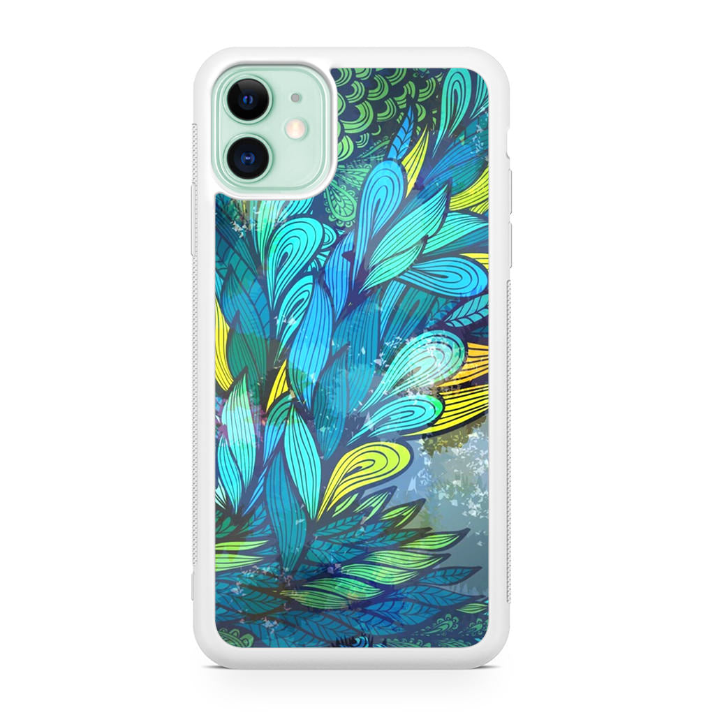 Colorful Art in Blue iPhone 11 Case